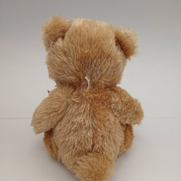 Dan Dee Valentine's Tan Bear 6" Plush With Heart Ribbon and Heart on Foot - Picture 3 of 7